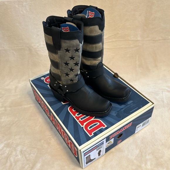 Durango Women’s Black Faded Flag Harness Boot size 6.5 medium. New in Box - Picture 3 of 14